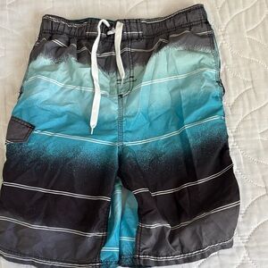 Kanu Surf Boys Black and Teal Gradient Swim Trunks